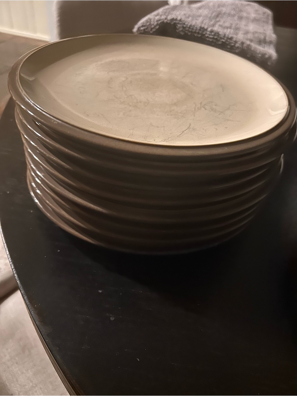 Denby England Cappuccino stoneware salad Plates